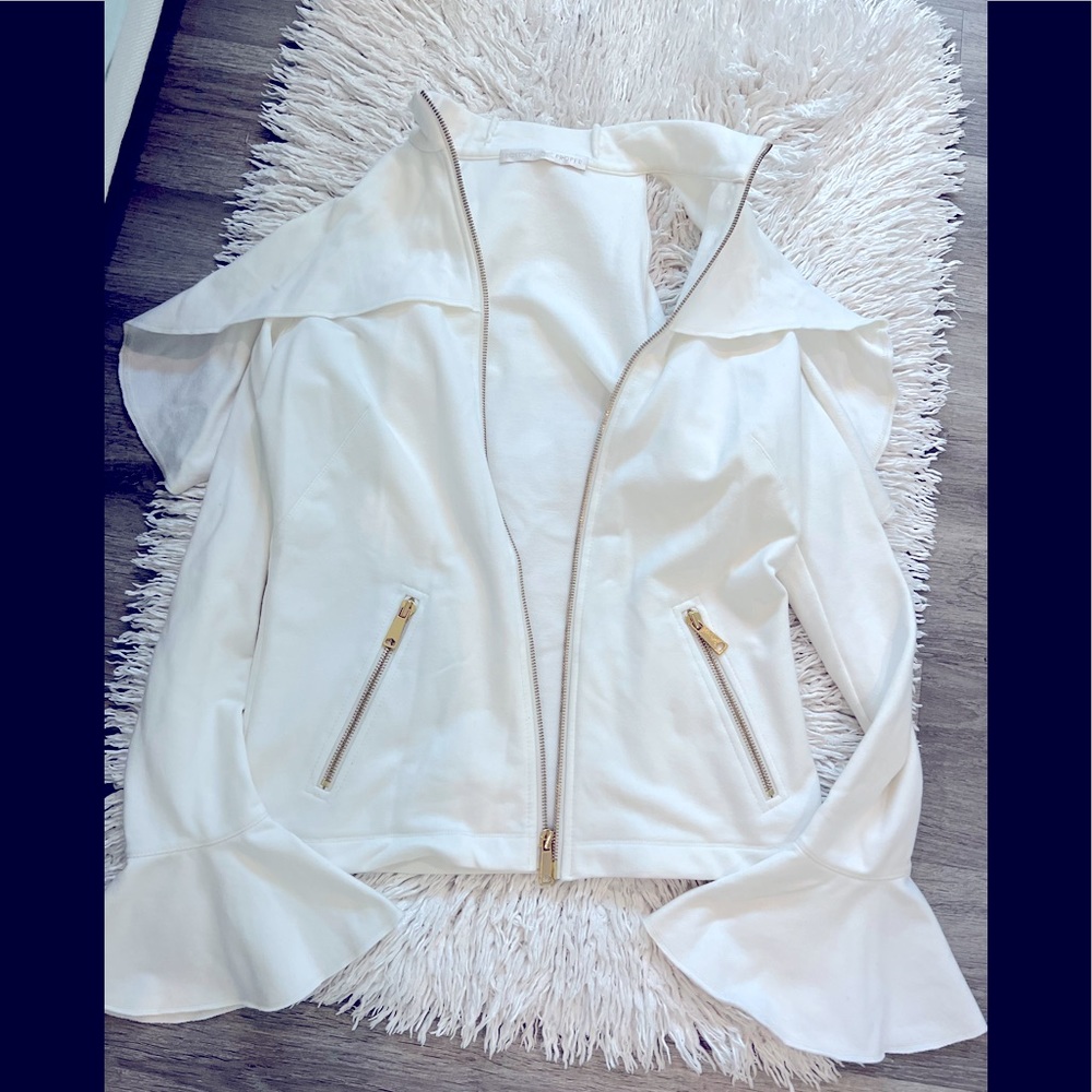 Boston Proper Cold Shoulder Zip Top